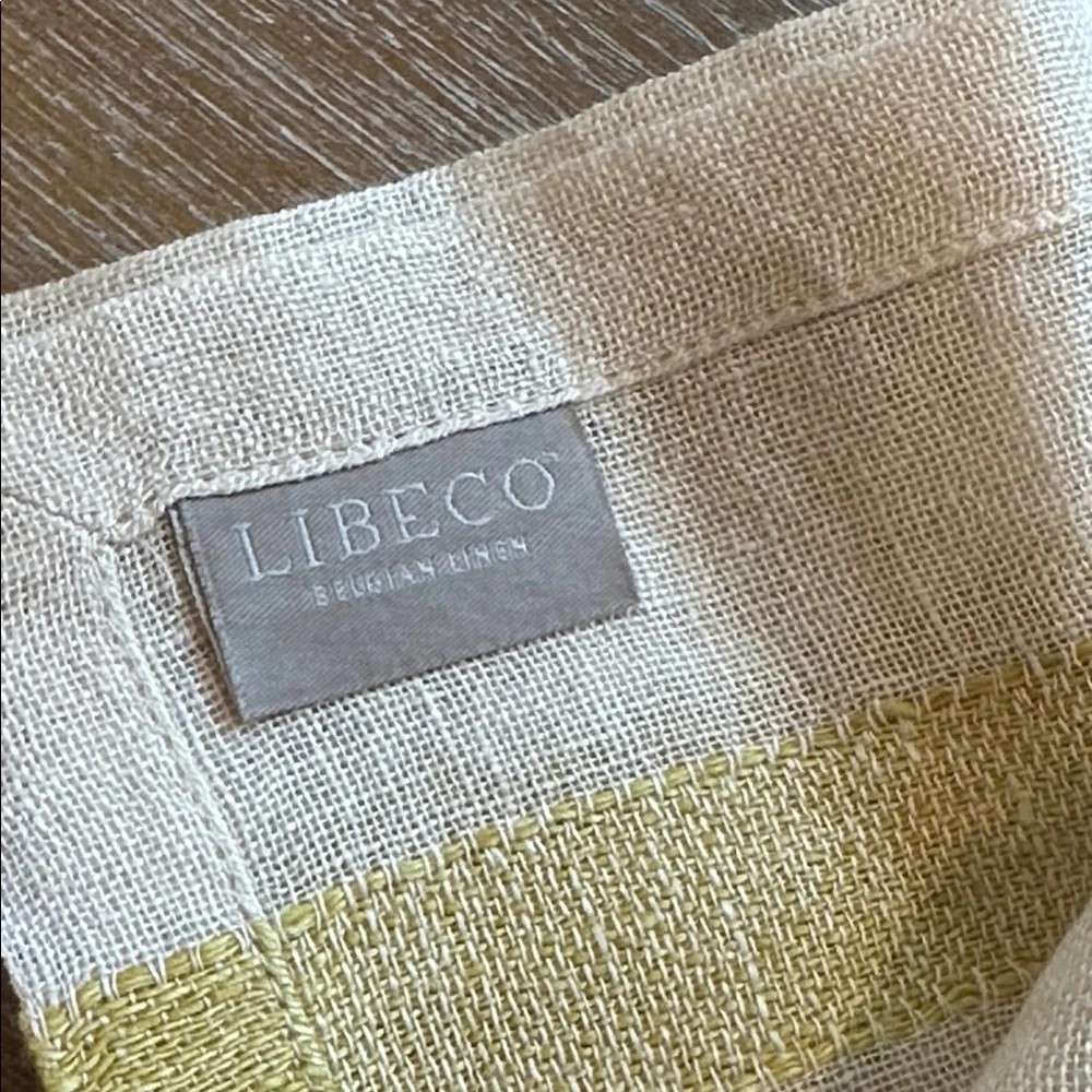Anthropologie Libeco Belgian Linen Table Napkin - The Library Stripe - Yellow